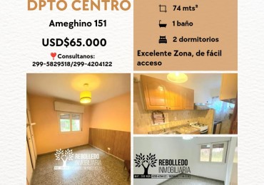 Se vende hermoso Departamento calle Ameghino 151, dos dormitorios 