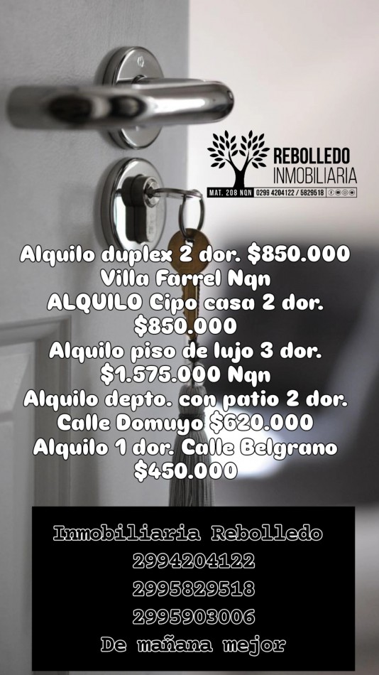 Rebolledo alquila varios